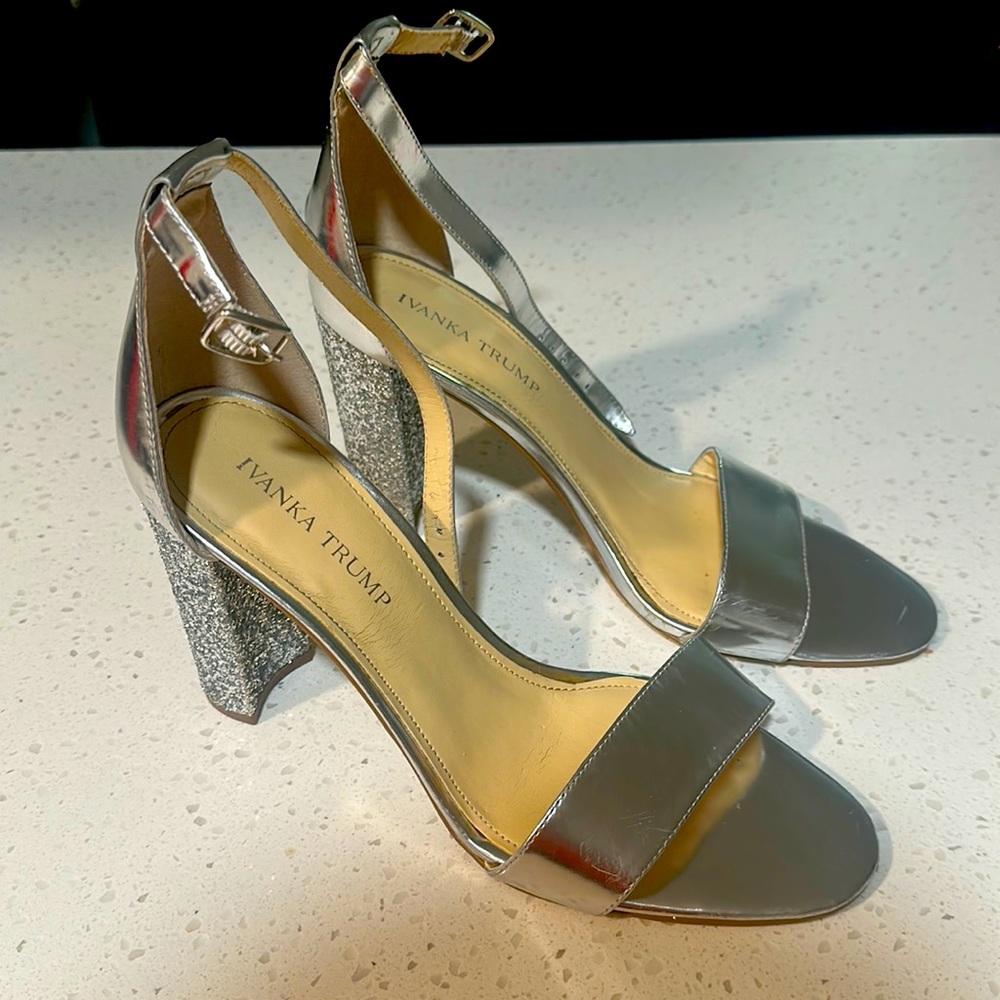 Ivanka trump silver high heel shoes